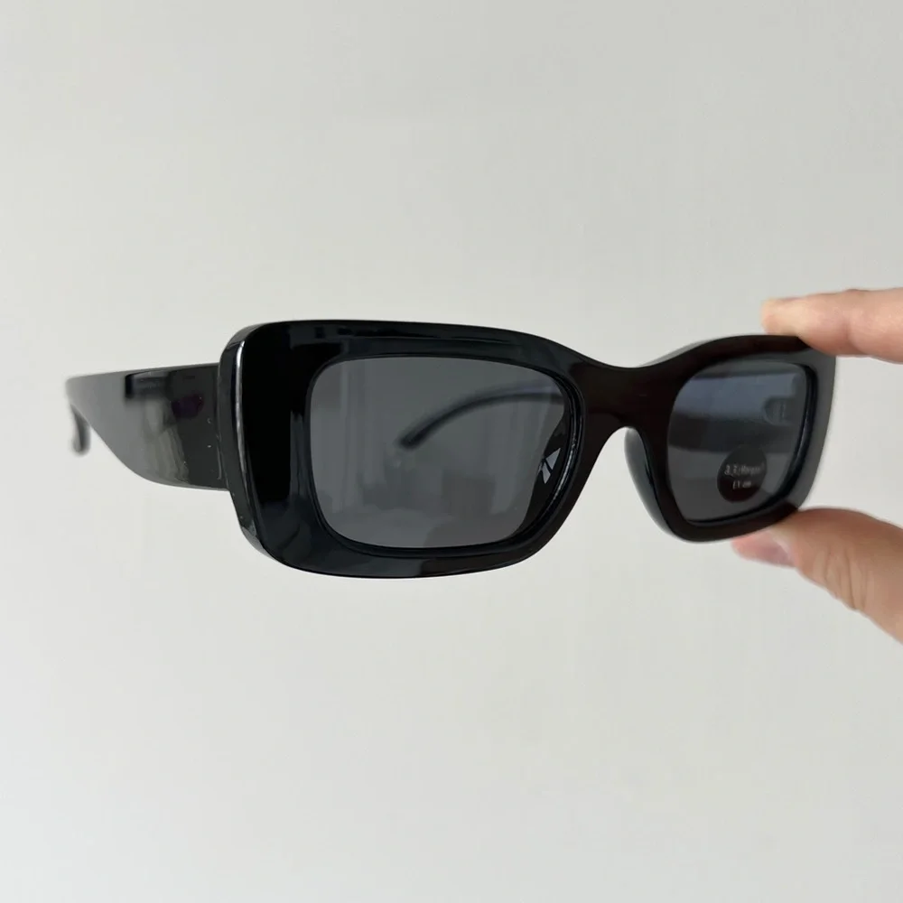 ASOS AJ Morgan Black thick square frame 90s rectangular sunglasses